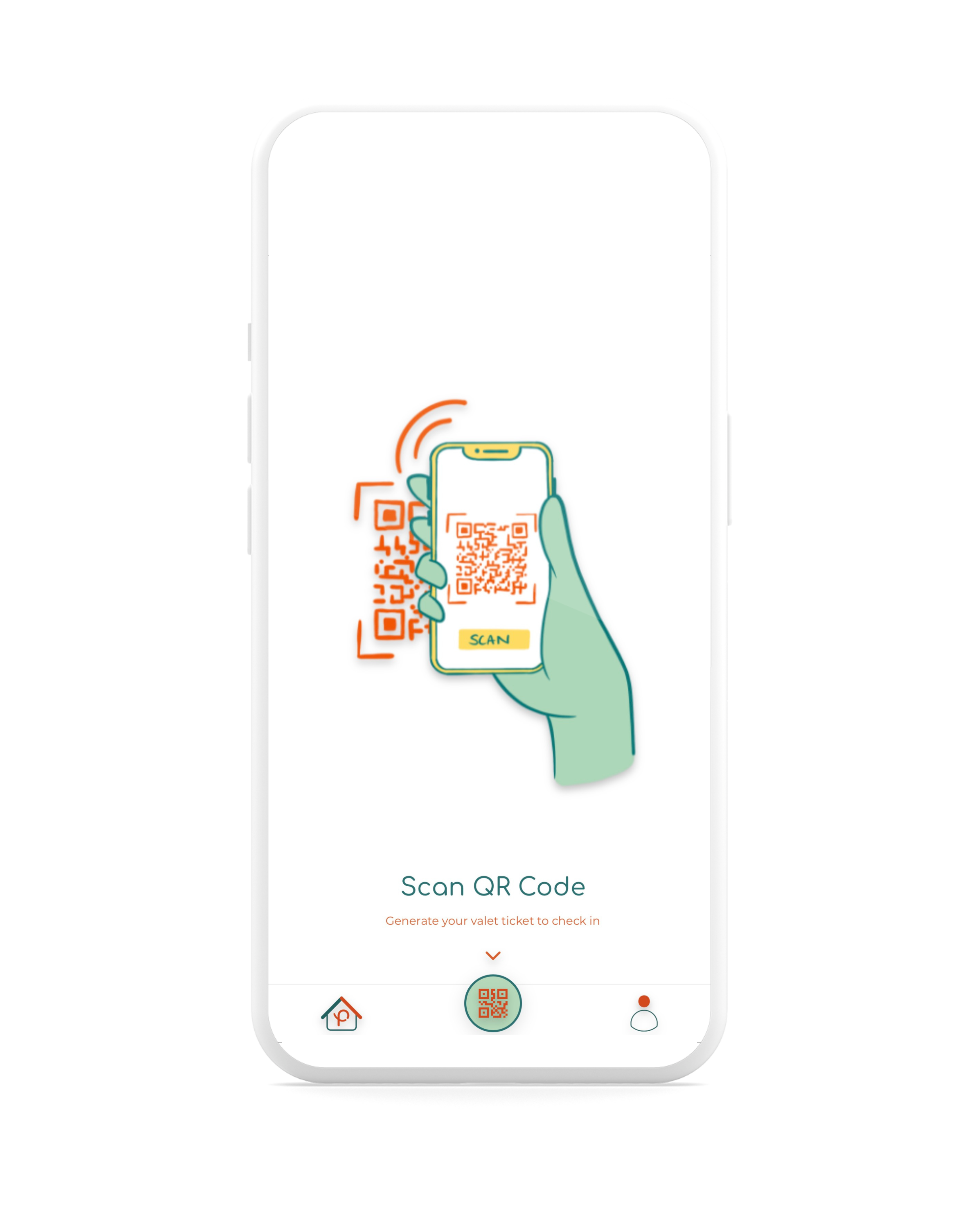 Go paperless and the scan the valet
                                driver's unique QR to check in your car.